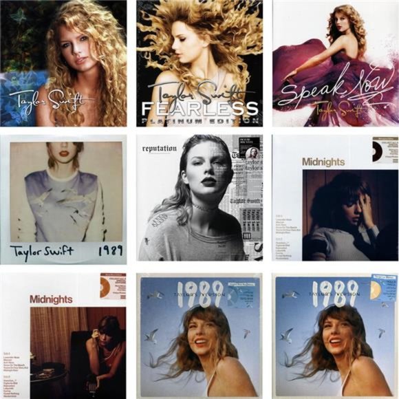 Taylor Swift Vinyl Lot 9 LP's Fearless, Speak Now, 1989, Reputation, Midnights - Picture 1 of 16